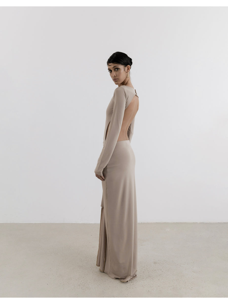 The Chemise Beige Maxi Dress Fınal Item - Porterist 4