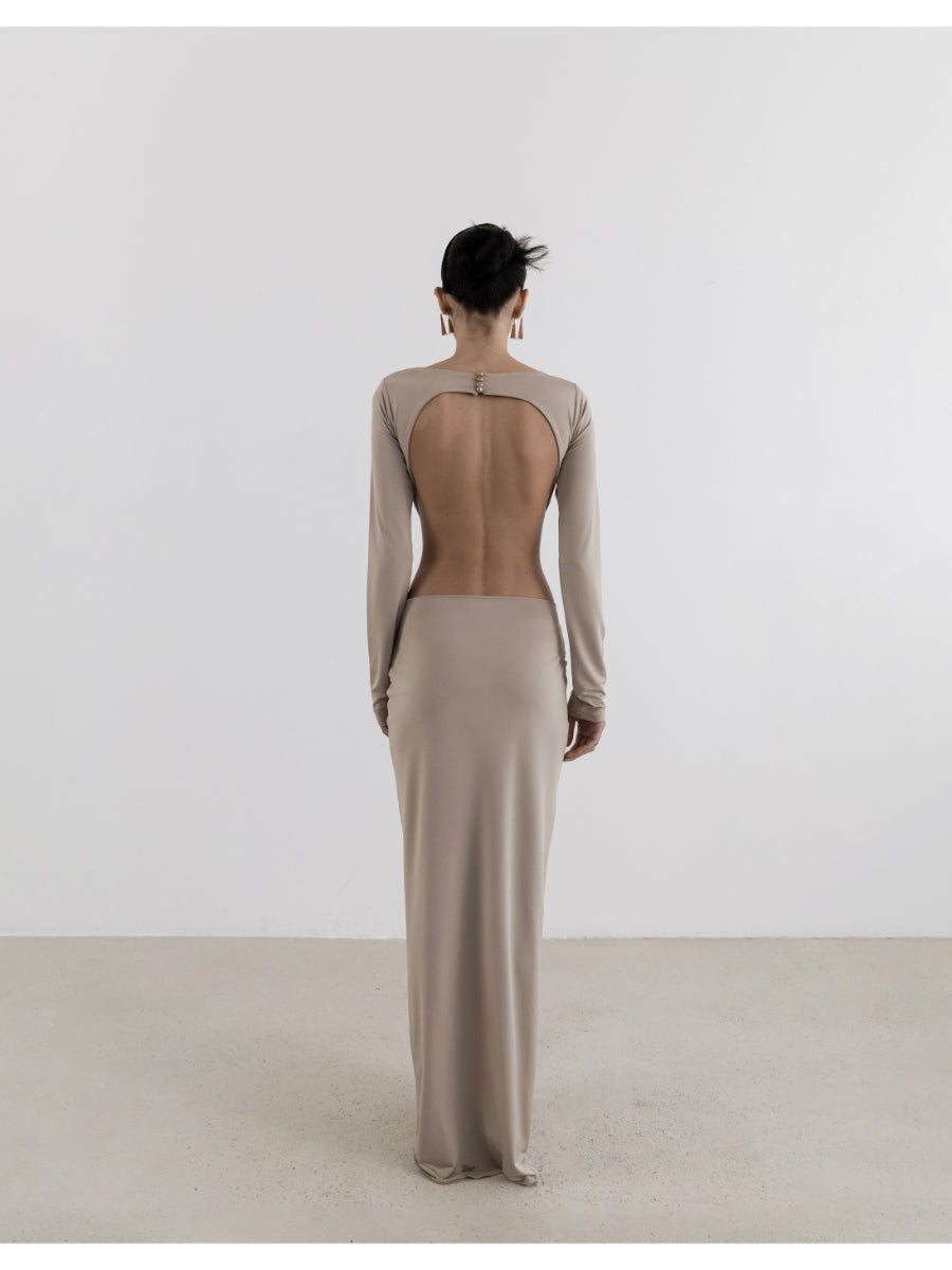 The Chemise Beige Maxi Dress Fınal Item - Porterist 1