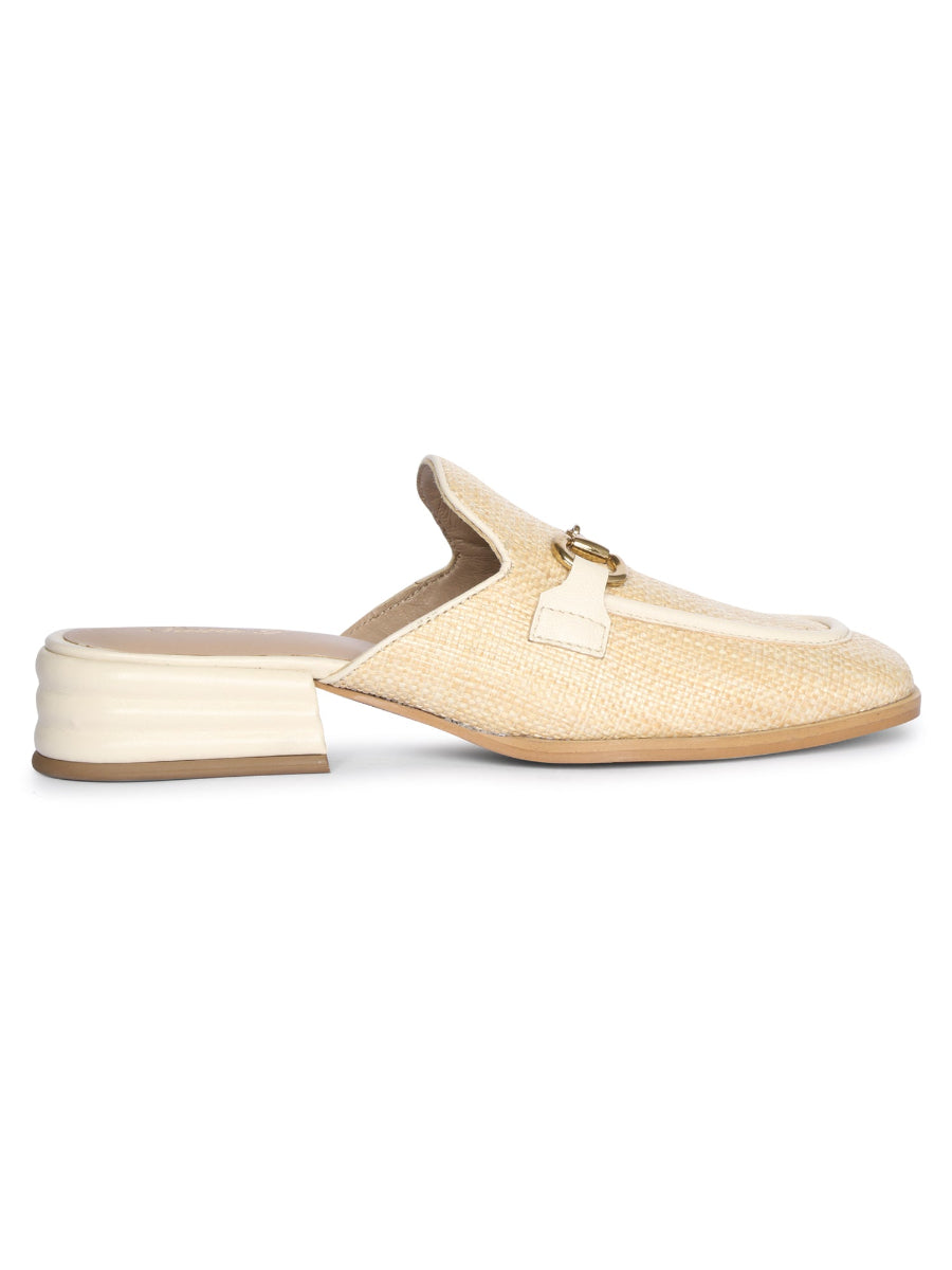 Beige Izaara - Heeled Mule