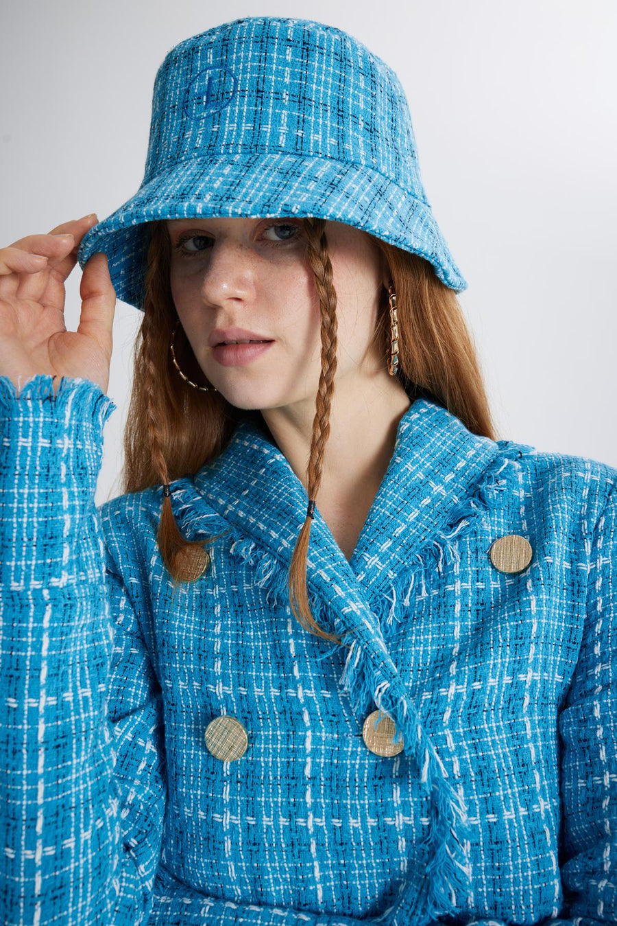 Tweed Bucket Hat Blue  - Porterist 1