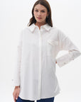 Sleeve Detailed Poplin Tunic Ecru