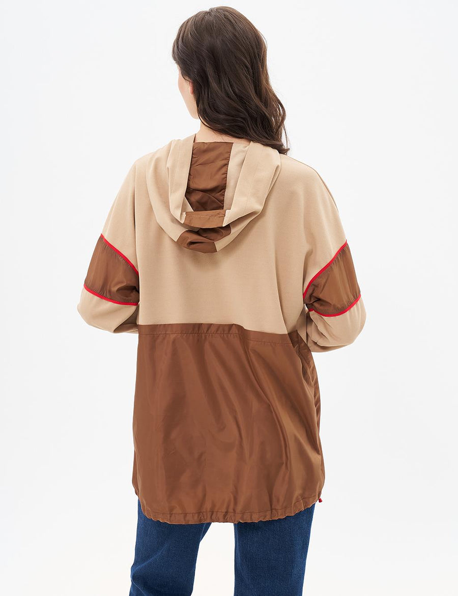 Garnished Gathering Detail Sweatshirt Milk Brown