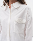 Sleeve Detailed Poplin Tunic Ecru