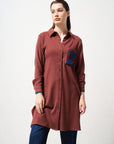 Embroidery Embroidered Long Tunic Chestnut