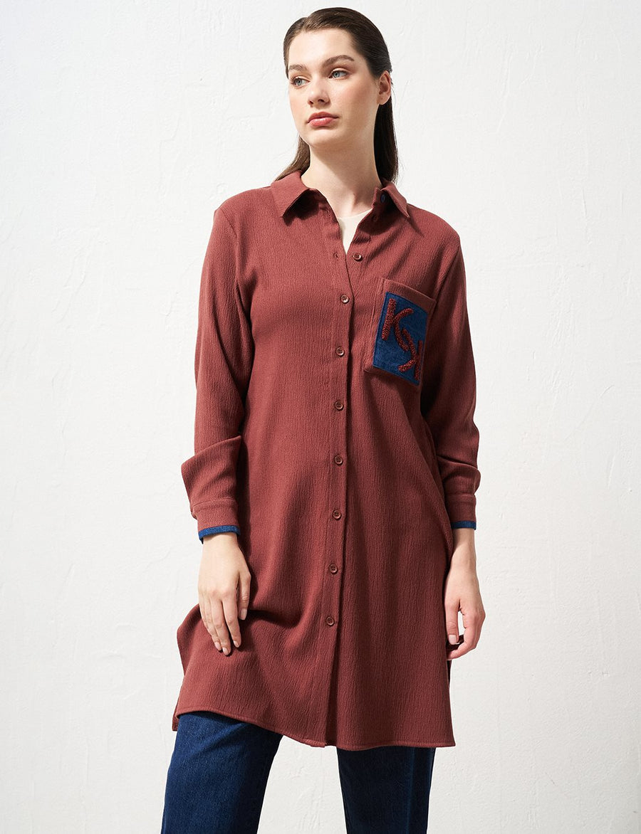 Embroidery Embroidered Long Tunic Chestnut