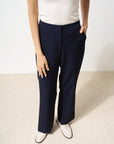 Basic Pants with Elastic Waist Navy