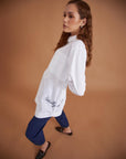 Embroidered Poplin Tunic White