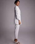 Double Suit with Embroidered Sleeves Ecru