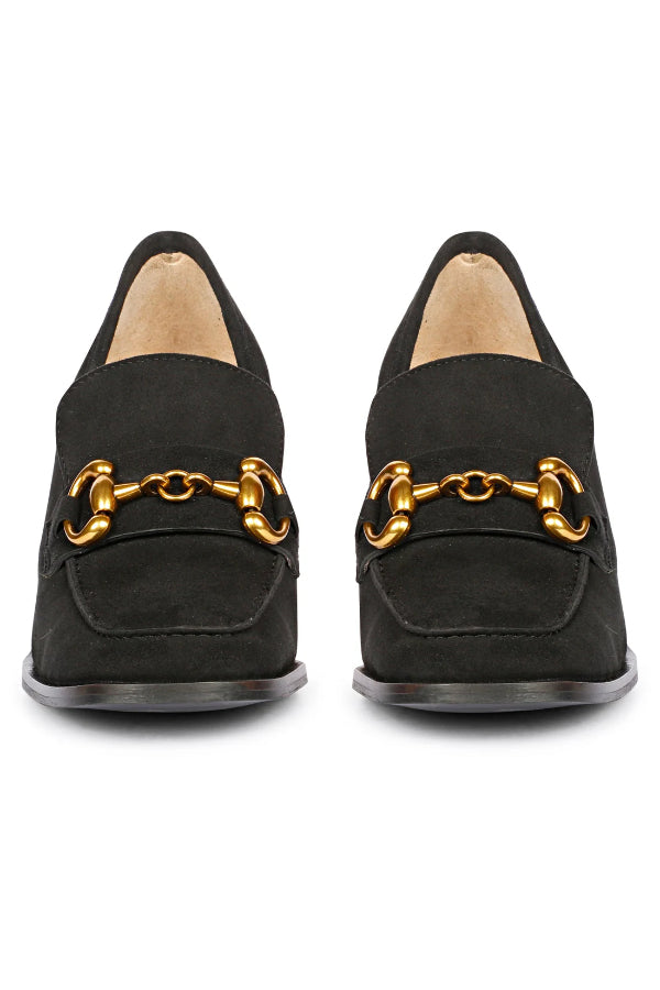 Saint G Vera Suede - Heeled Loafers - Black