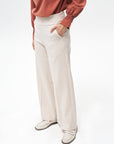 Wide Leg Trousers Cream with Iron Trace