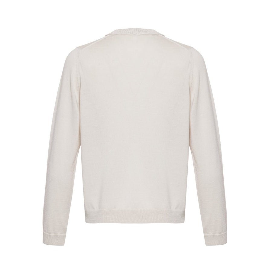 Tanya - Ecru Round Neck Sweater - Porterist 4