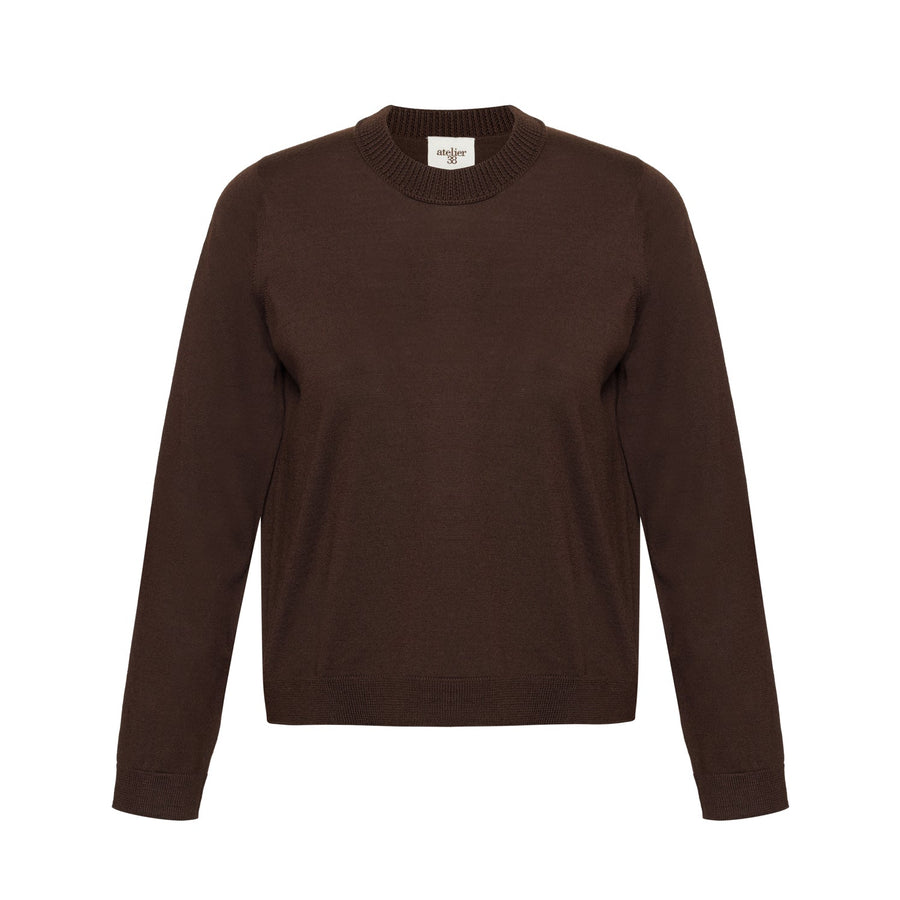 Tanya - Brown Round Neck Sweater - Porterist 2