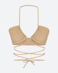 Nude Thin - strap Lace - up Top | Porterist