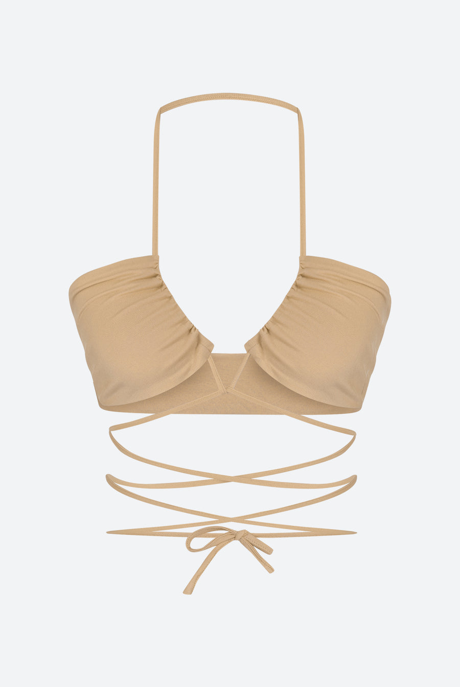 Nude Thin - strap Lace - up Top | Porterist