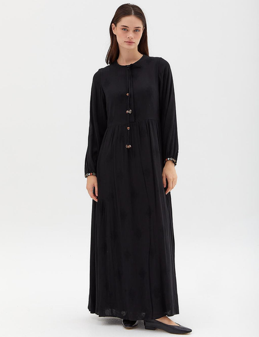 Tassel Detailed Crewneck Dress Black Ka A Fınal Item - Porterist 3