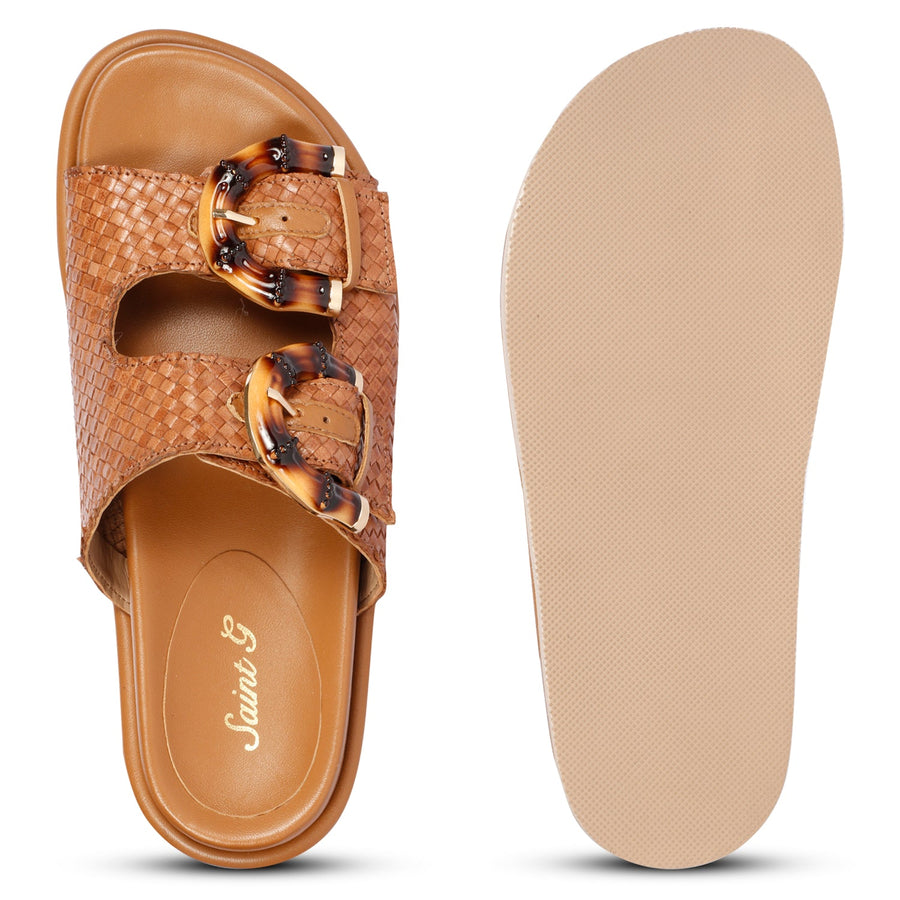 Saint G Venice Flat Sandals Footwear Cuoio 