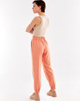 Gray Patterned Jogger Trousers Peach