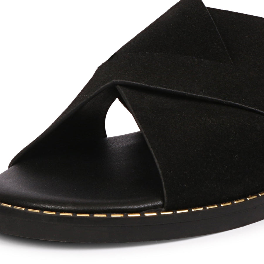 Vivi Blu Blossom Flats Footwear Black 