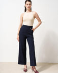 Wide Leg Trousers Navy Blue