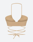 Nude Thin - strap Lace - up Top | Porterist