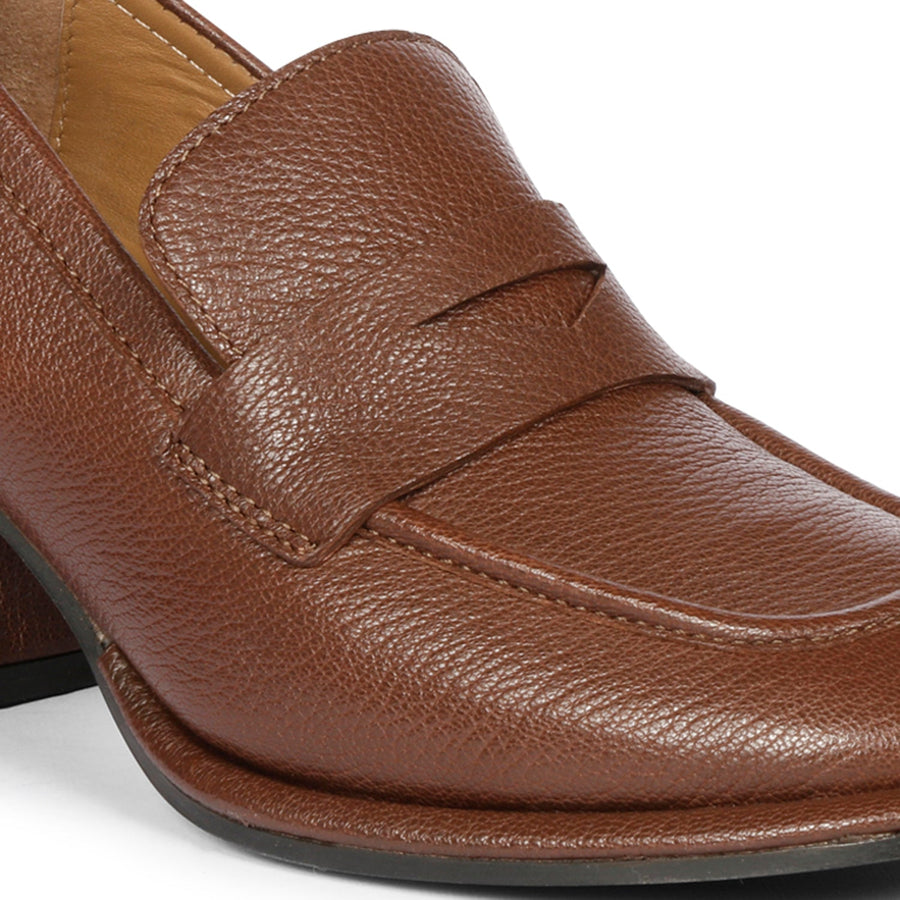 Saint G Viviana Heel Loafers Brown 