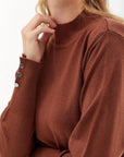 Half Turtleneck Knitwear Dress Dark Brown