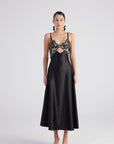 Thalia Lace Detailed Long Dress Black