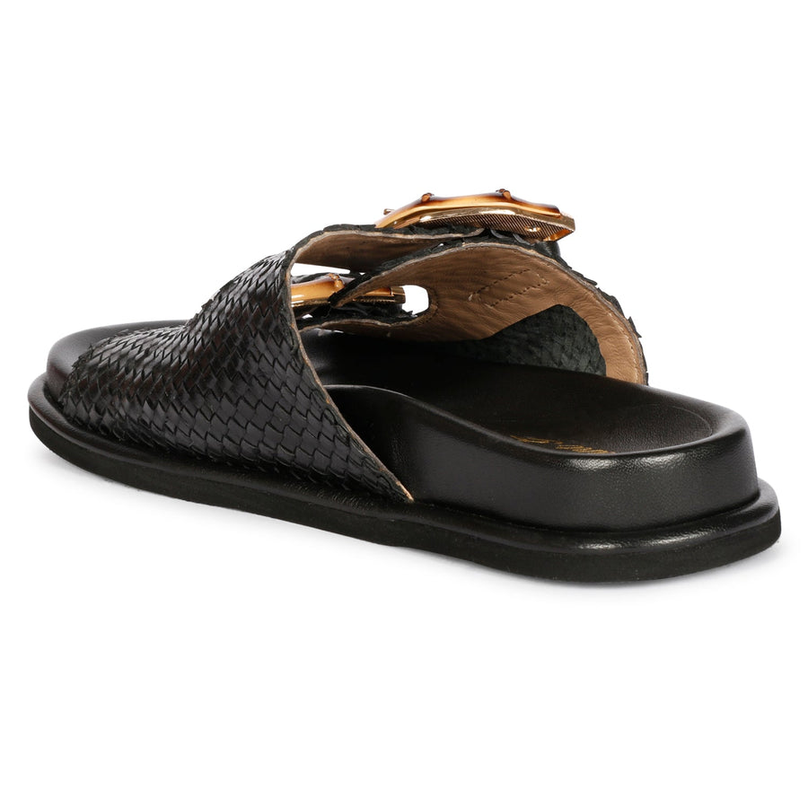 Saint G Venice Flat Sandals Footwear Black 