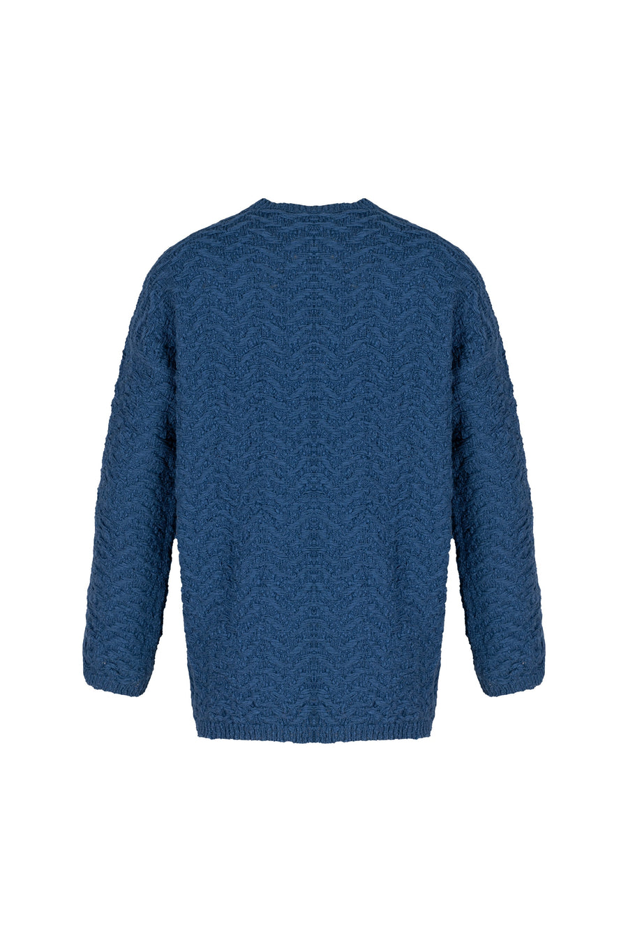 Blue Oversized Crew Neck Sweater