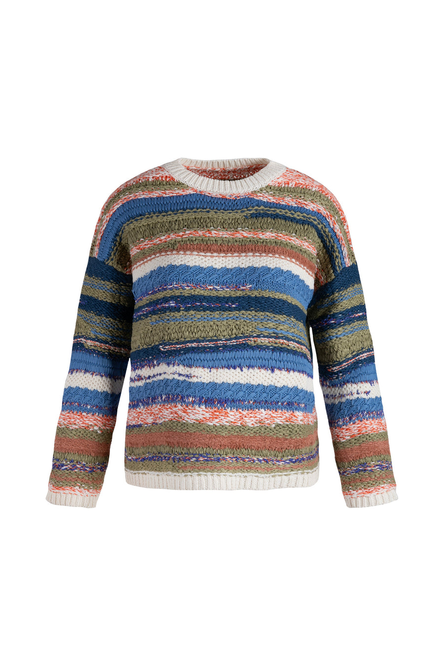 Colorful Patterned Crew Neck Sweater