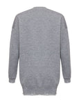 Grey 100% Wool Melange Anya Long Sleeve Cardigan | Porterist