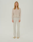 Tanya - Ecru Round Neck Sweater - Porterist 1