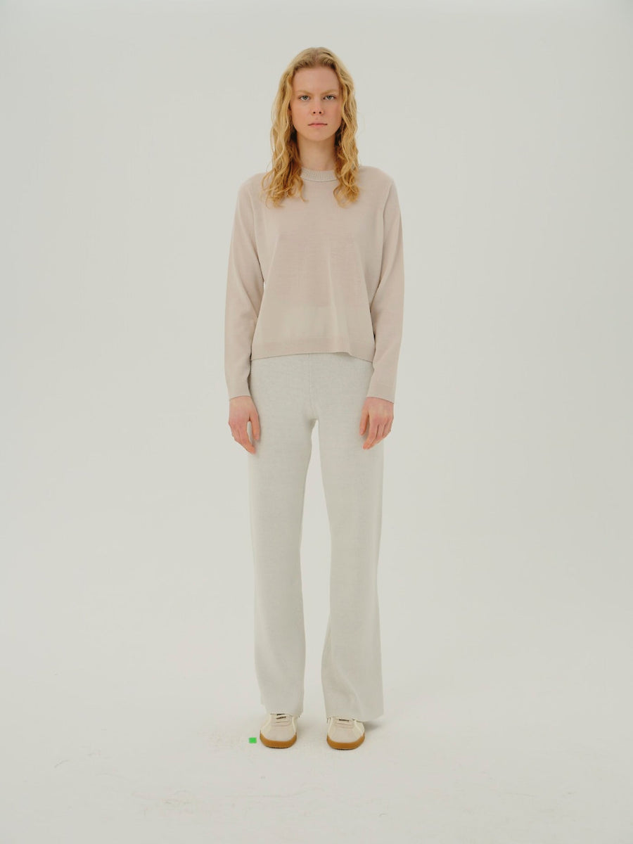 Tanya - Ecru Round Neck Sweater - Porterist 1