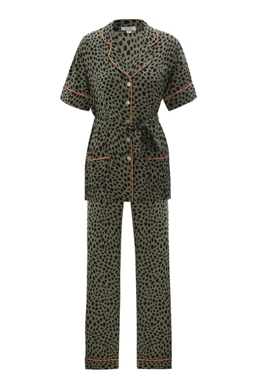 Pajama Set Designed From Adelia Heart Patterned Vegan Cupro