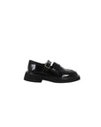 Adeline Buckled Patent Leather Loafers Black