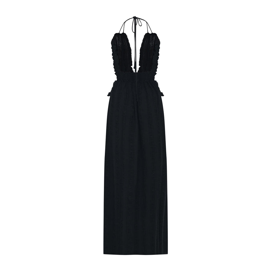 Anais Black Elasticated Belt Long Dress Fınal Item - Porterist 2
