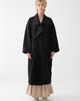 Black Shawl Collar Trench Coat | Porterist