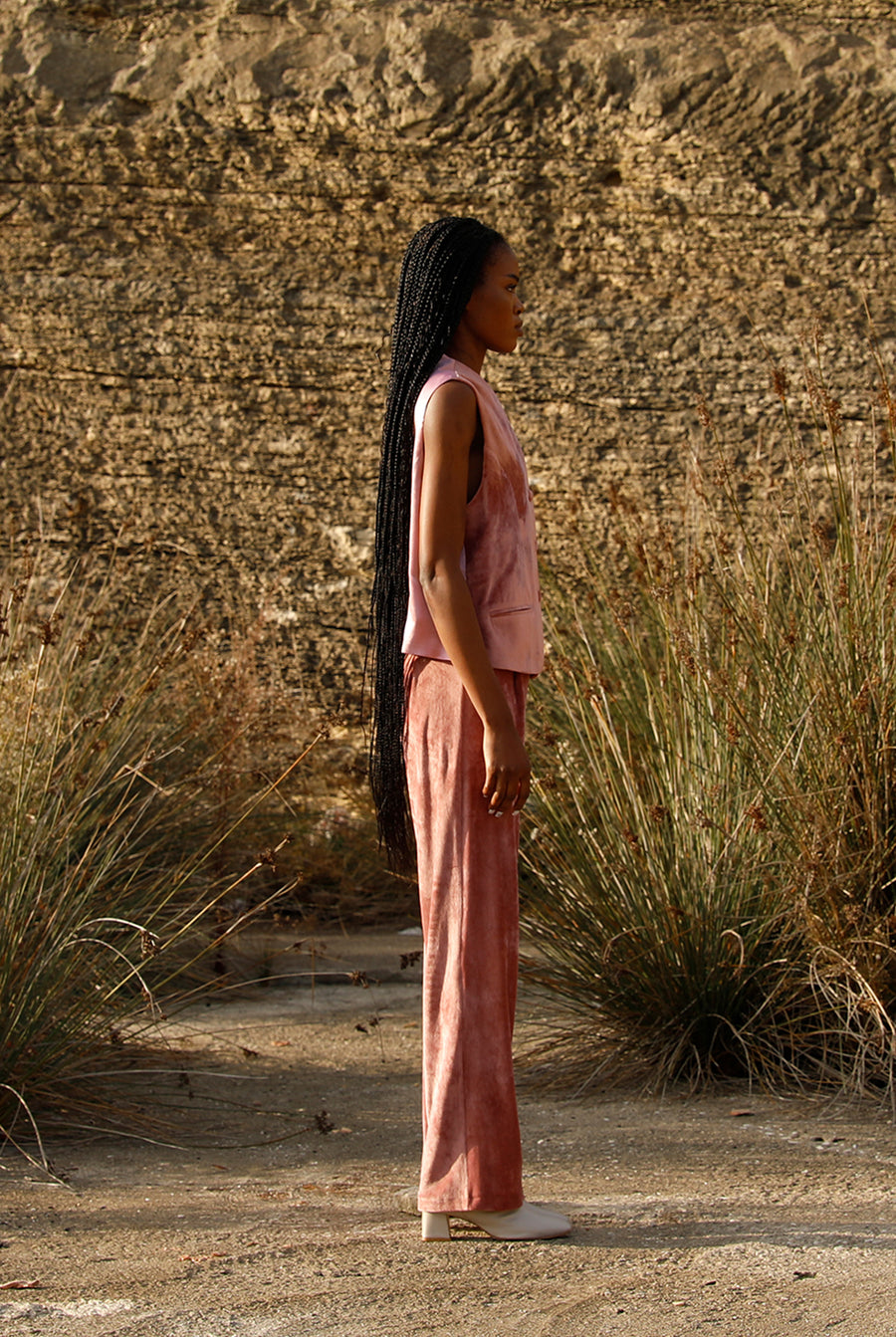 Rose Velvet Straight - cut Pants | Porterist