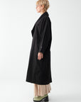 Black Shawl Collar Trench Coat | Porterist