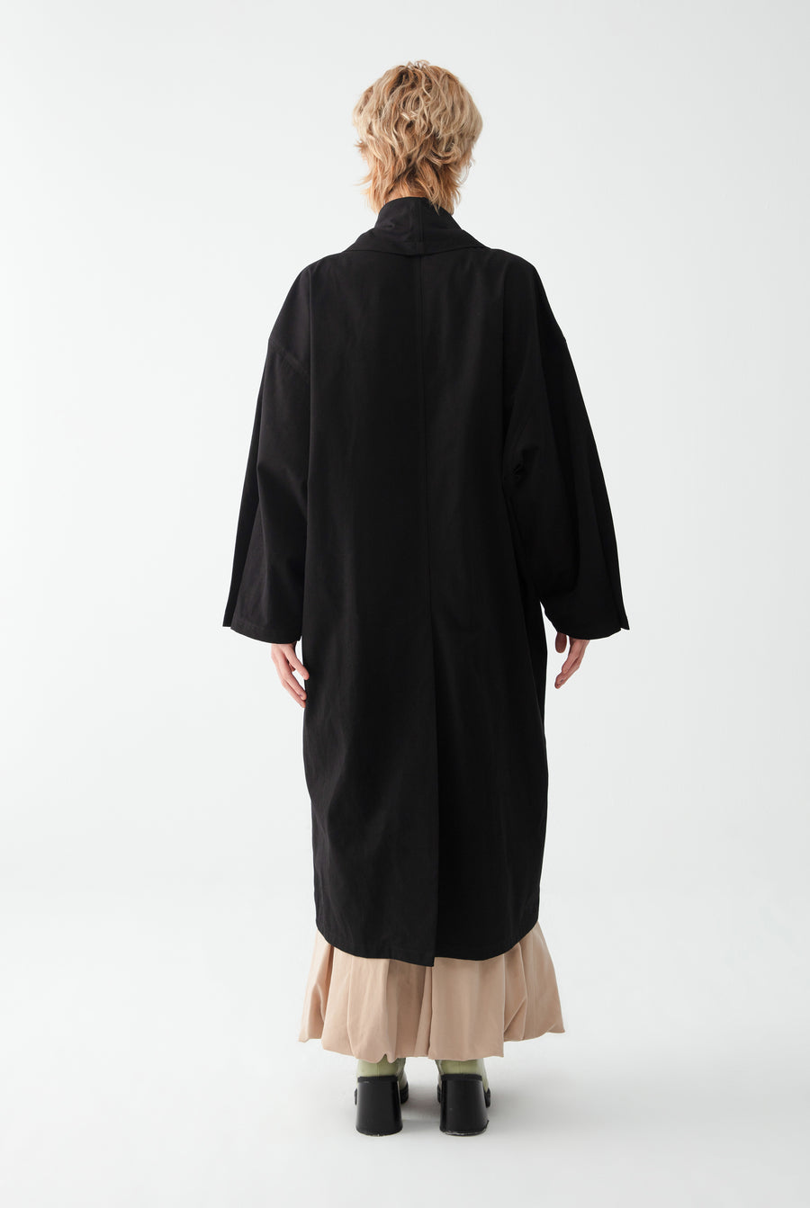 Black Shawl Collar Trench Coat | Porterist