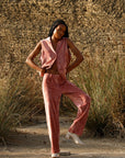 Rose Velvet Straight - cut Pants | Porterist