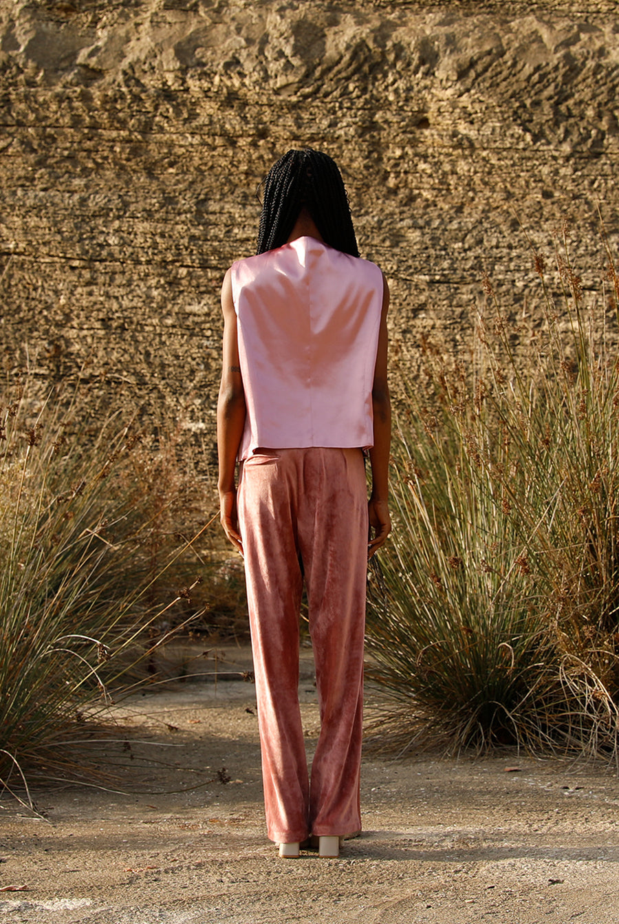 Rose Velvet Straight - cut Pants | Porterist