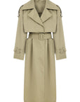 Cream Notched Collar Trench Coat | Porterist