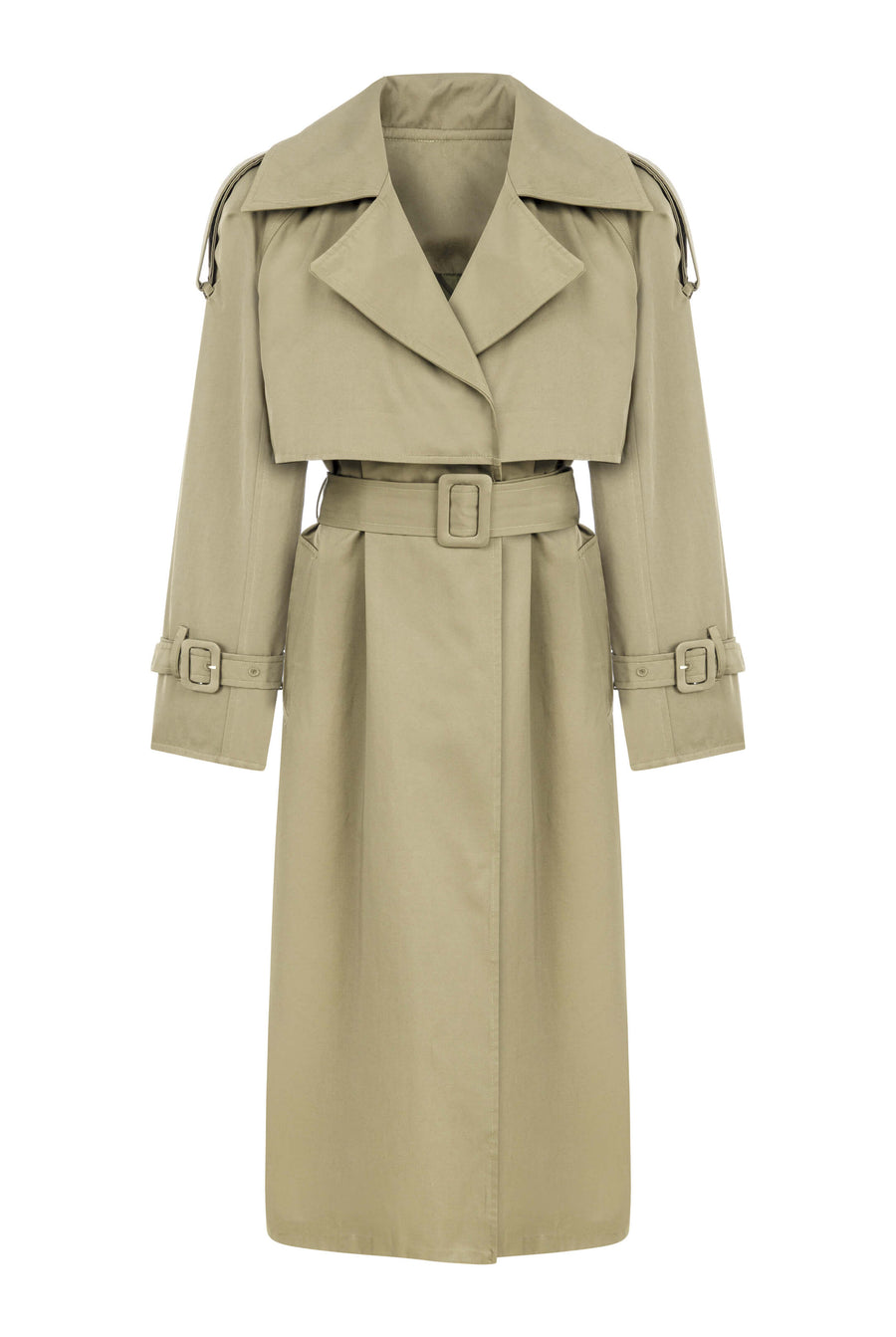 Cream Notched Collar Trench Coat | Porterist