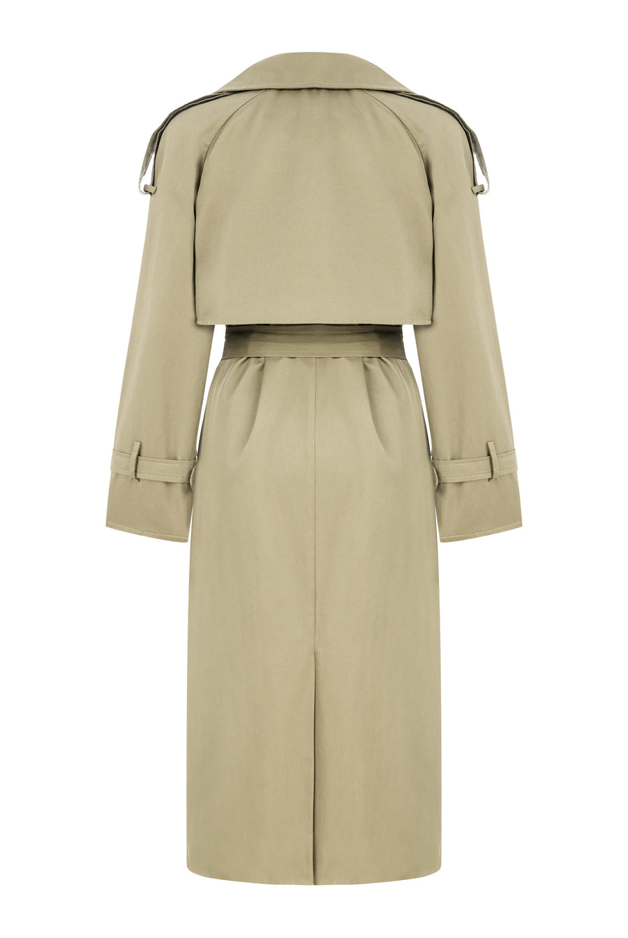 Cream Notched Collar Trench Coat | Porterist