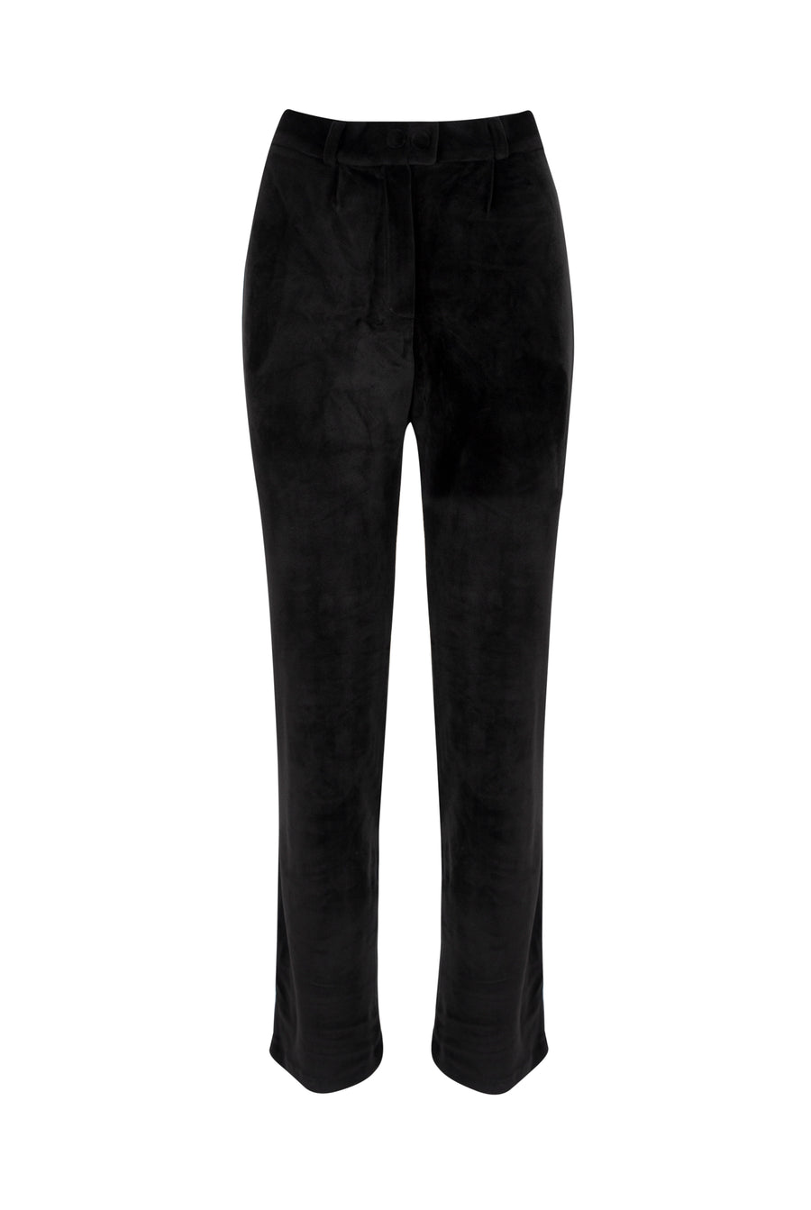 Black Straight - cut Velvet Pants | Porterist