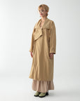 Cream Shawl Collar Trench Coat | Porterist