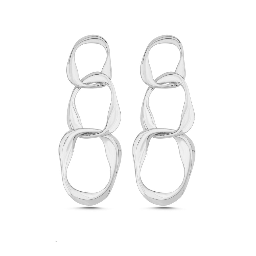 Aura Silver Chain Earrings   - Porterist 1