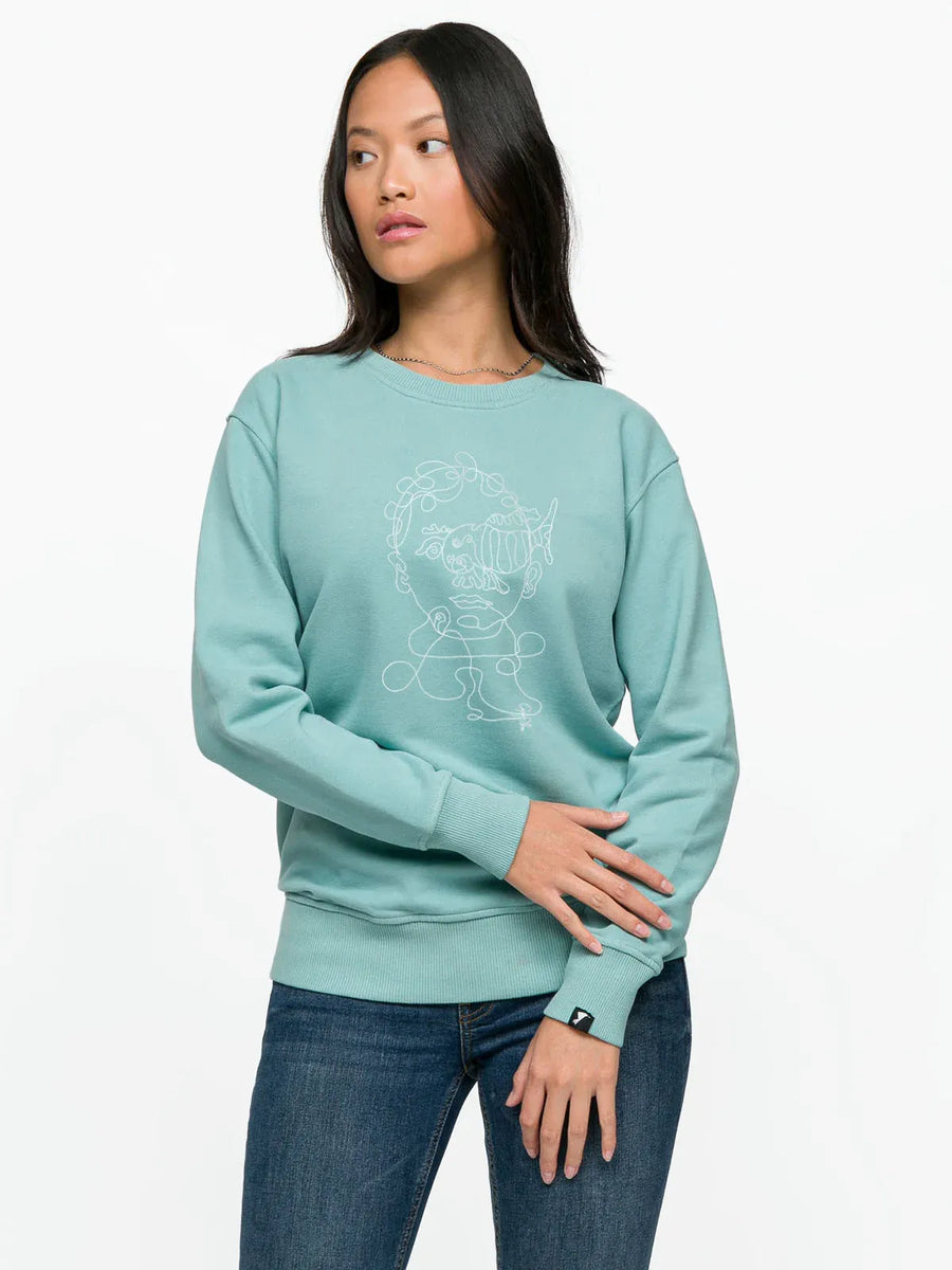 Abstract Print Woman Sweatshirt - Mint #1 | Porterist