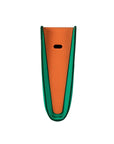 Barb Green Orange Dual Color Leather Hand Bag